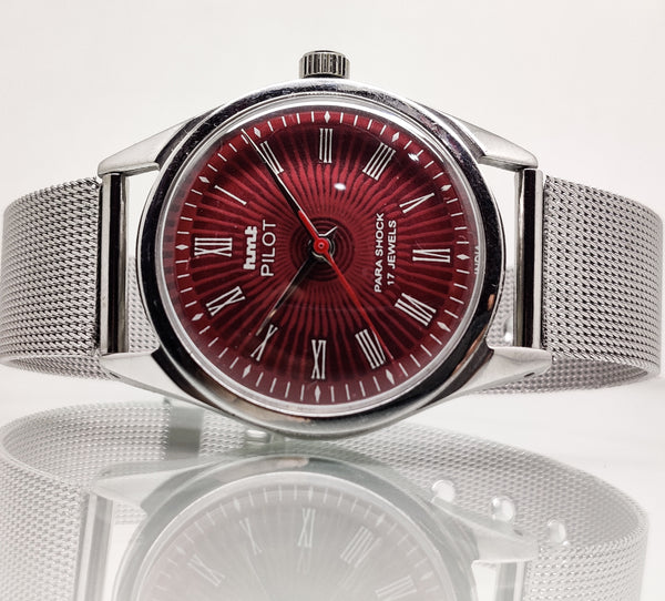 Hmt Pilot Mechanical Handwinding Movement stainless Steel Para Shock 17 Jewels Analog Dial Wrist Watch For Men