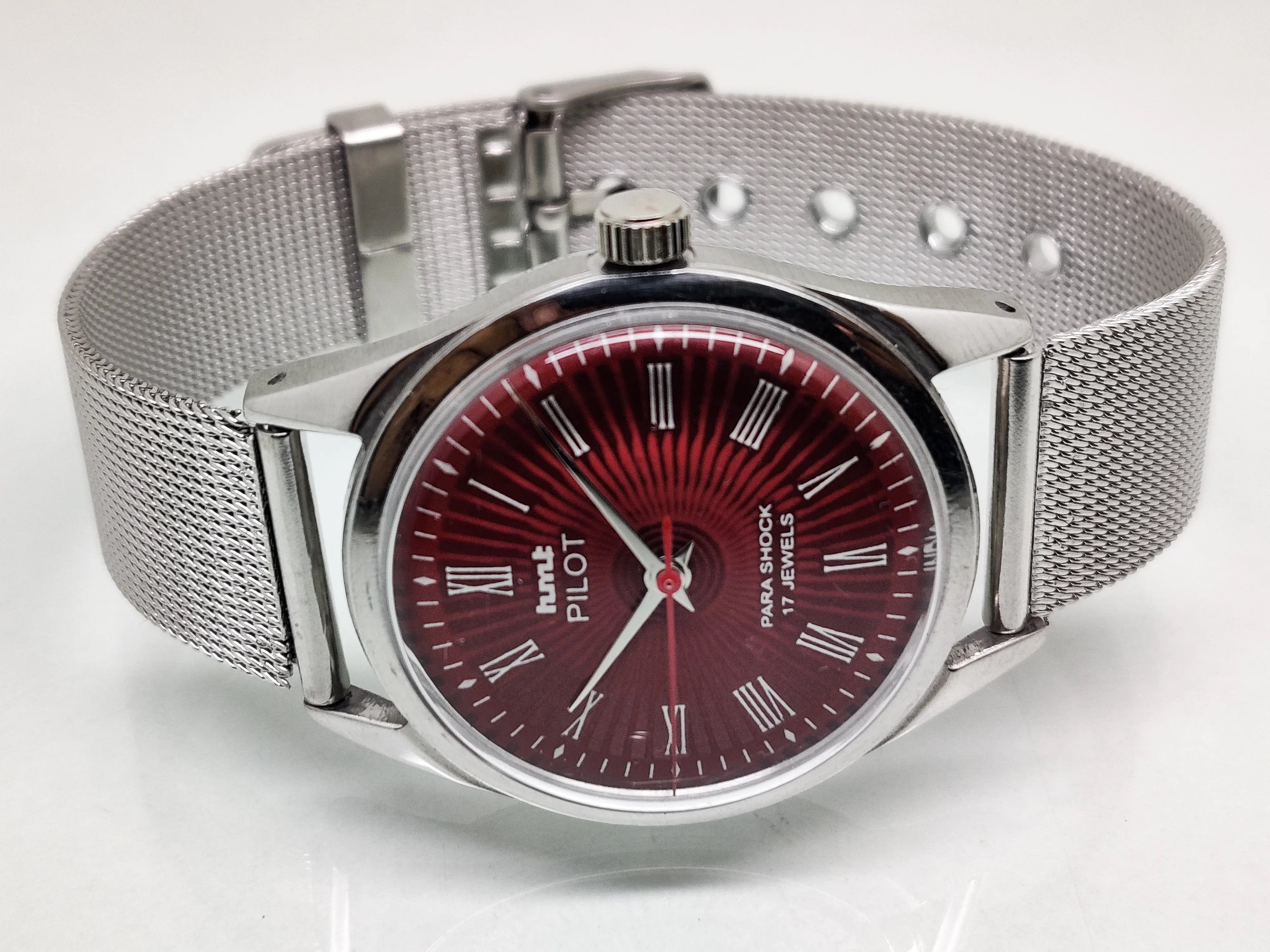 Hmt Pilot Mechanical Handwinding Movement stainless Steel Para Shock 17 Jewels Analog Dial Wrist Watch For Men National Watches