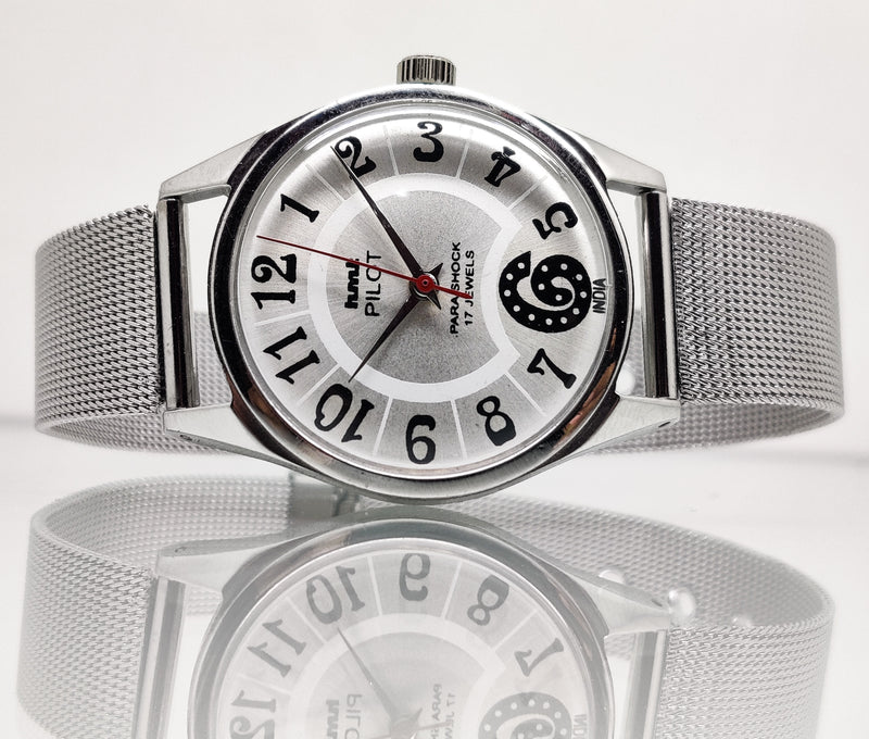 Hmt Pilot Mechanical Handwinding Movement stainless Steel Para Shock 17 Jewels Analog Dial Wrist Watch For Men