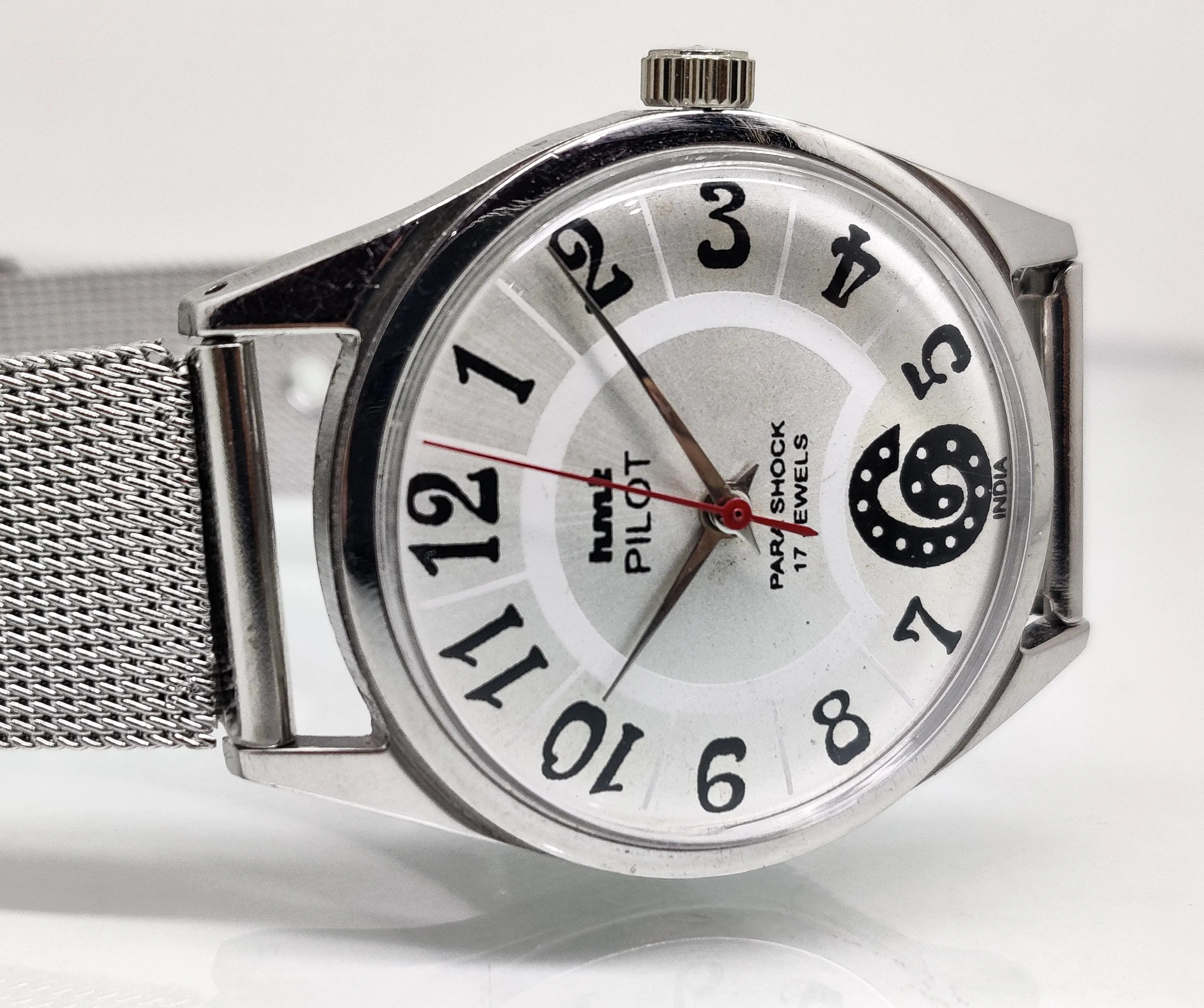 Hmt Pilot Mechanical Handwinding Movement stainless Steel Para Shock 17 Jewels Analog Dial Wrist Watch For Men National Watches