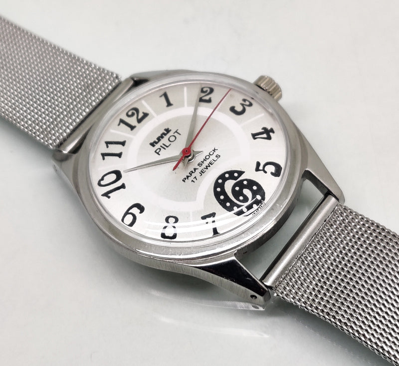 Hmt Pilot Mechanical Handwinding Movement stainless Steel Para Shock 17 Jewels Analog Dial Wrist Watch For Men