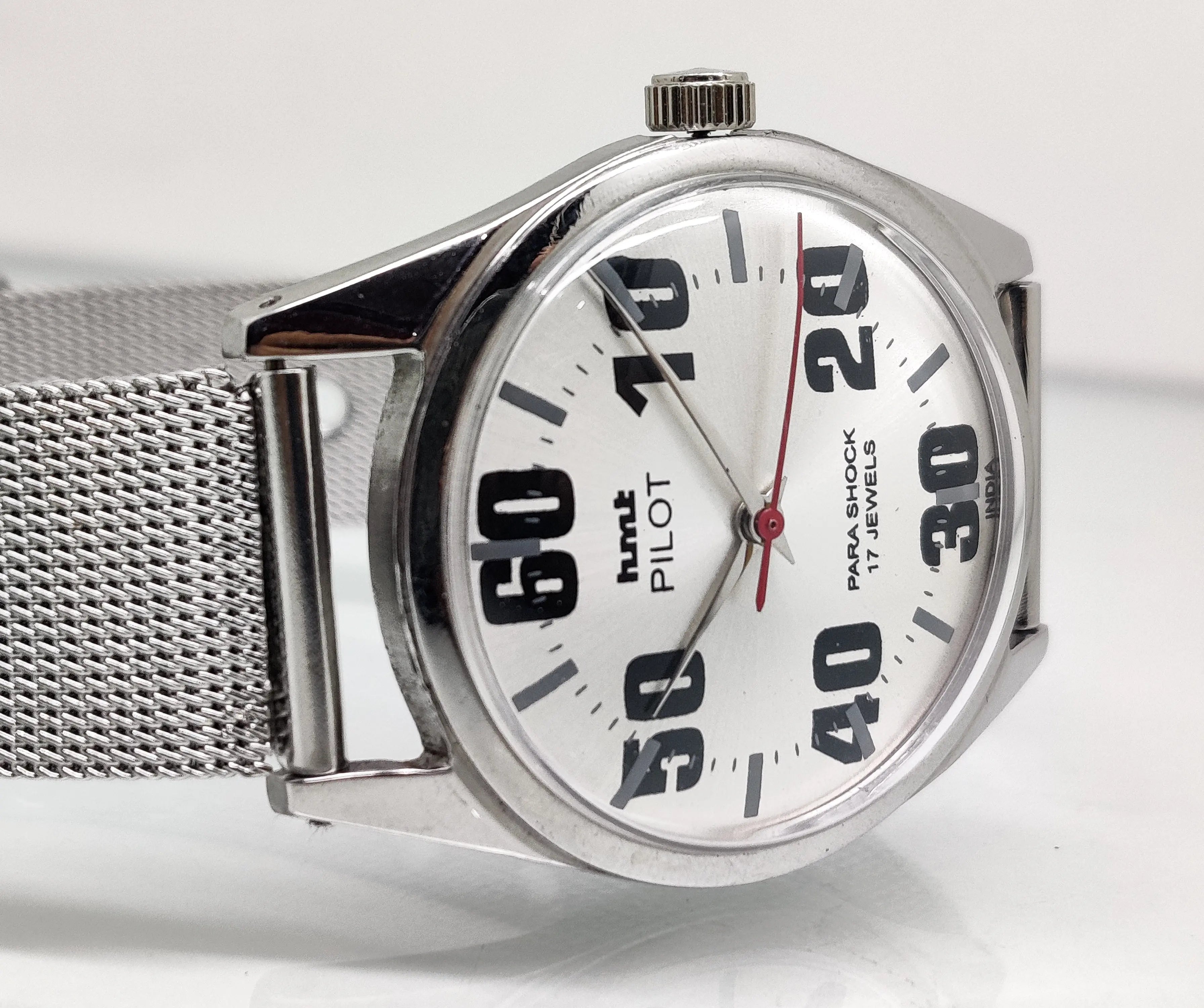 Hmt Pilot Mechanical Handwinding Movement stainless Steel Para Shock 17 Jewels Analog Dial Wrist Watch For Men National Watches