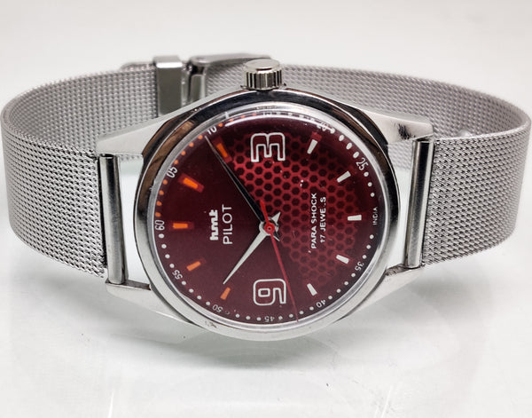 Hmt Pilot Mechanical Handwinding Movement stainless Steel Para Shock 17 Jewels Analog Dial Wrist Watch For Men