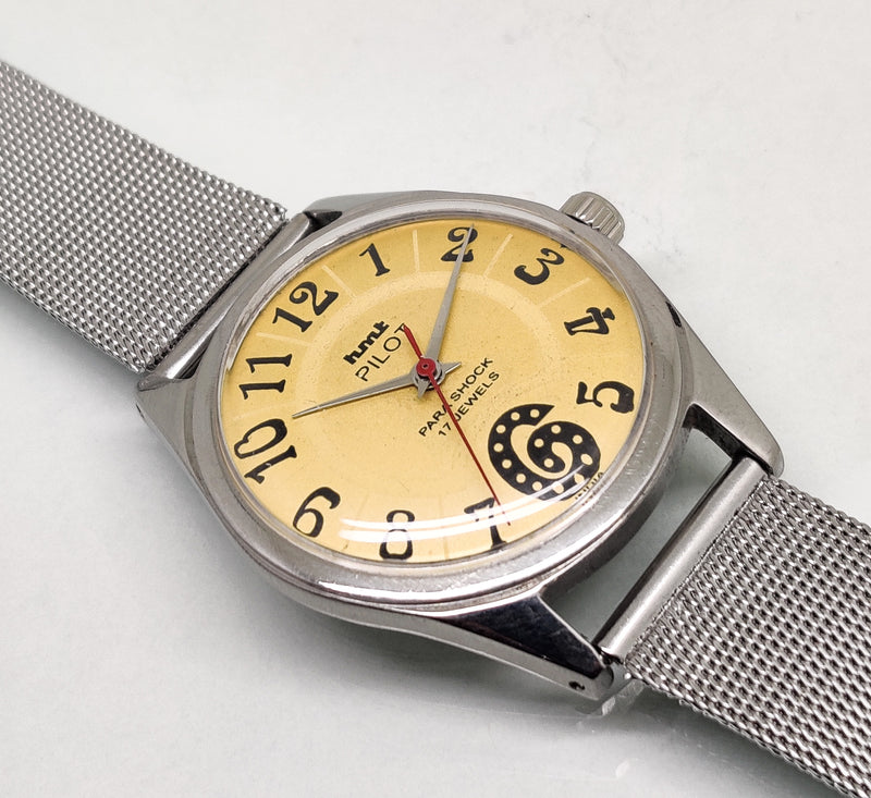Hmt Pilot Mechanical Handwinding Movement stainless Steel Para Shock 17 Jewels Analog Dial Wrist Watch For Men