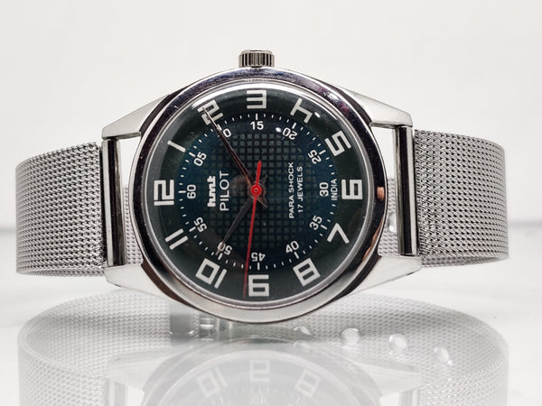 Hmt Pilot Mechanical Handwinding Movement stainless Steel Para Shock 17 Jewels Analog Dial Wrist Watch For Men
