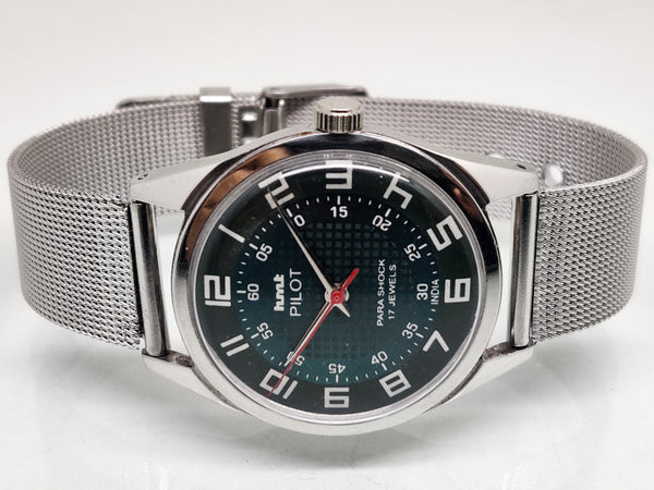 Hmt Pilot Mechanical Handwinding Movement stainless Steel Para Shock 17 Jewels Analog Dial Wrist Watch For Men