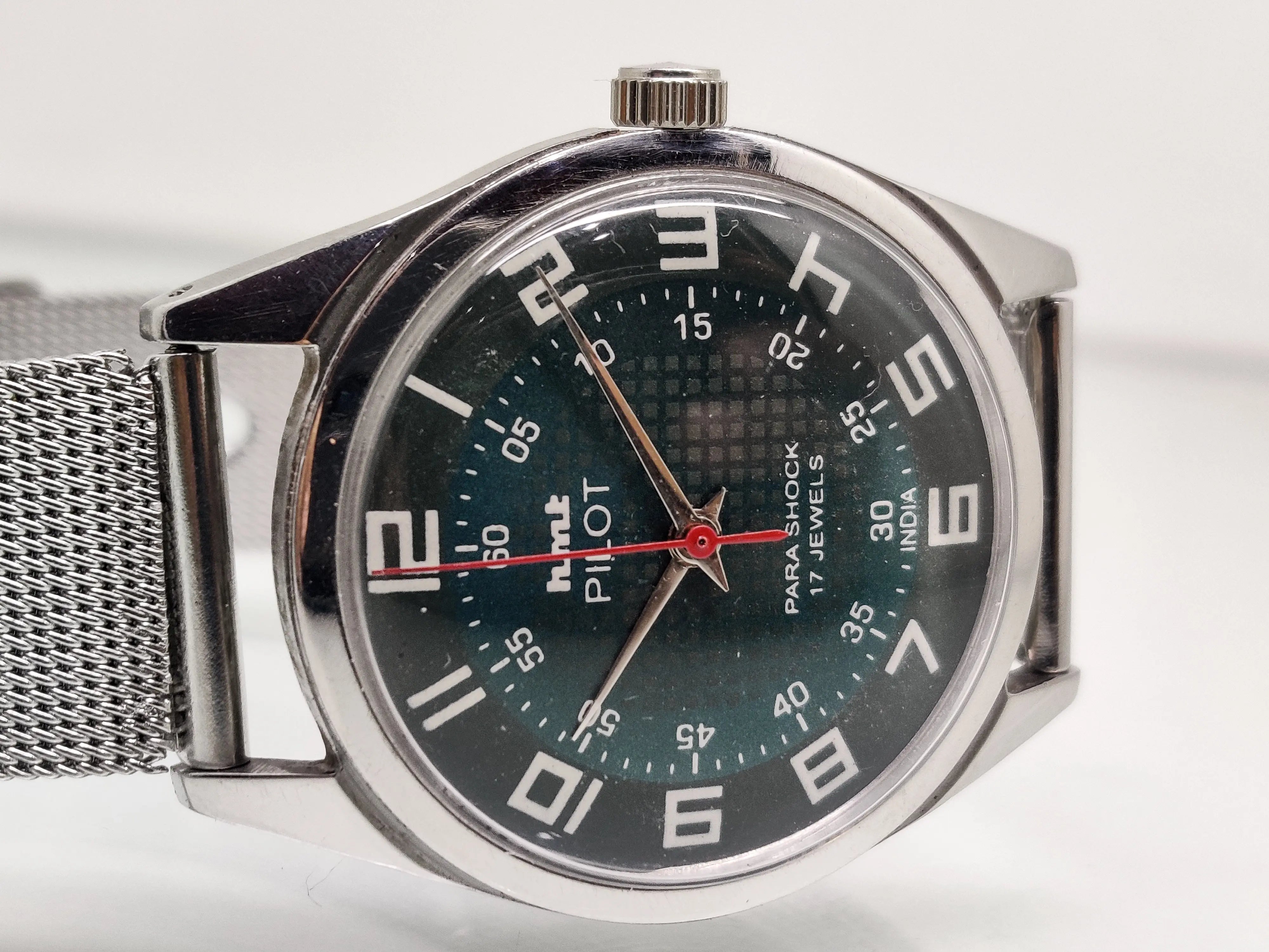 Hmt Pilot Mechanical Handwinding Movement stainless Steel Para Shock 17 Jewels Analog Dial Wrist Watch For Men National Watches