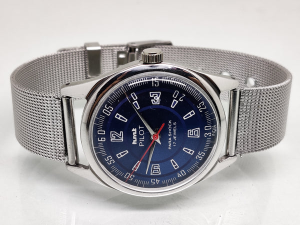 Hmt Pilot Mechanical Handwinding Movement stainless Steel Para Shock 17 Jewels Analog Dial Wrist Watch For Men