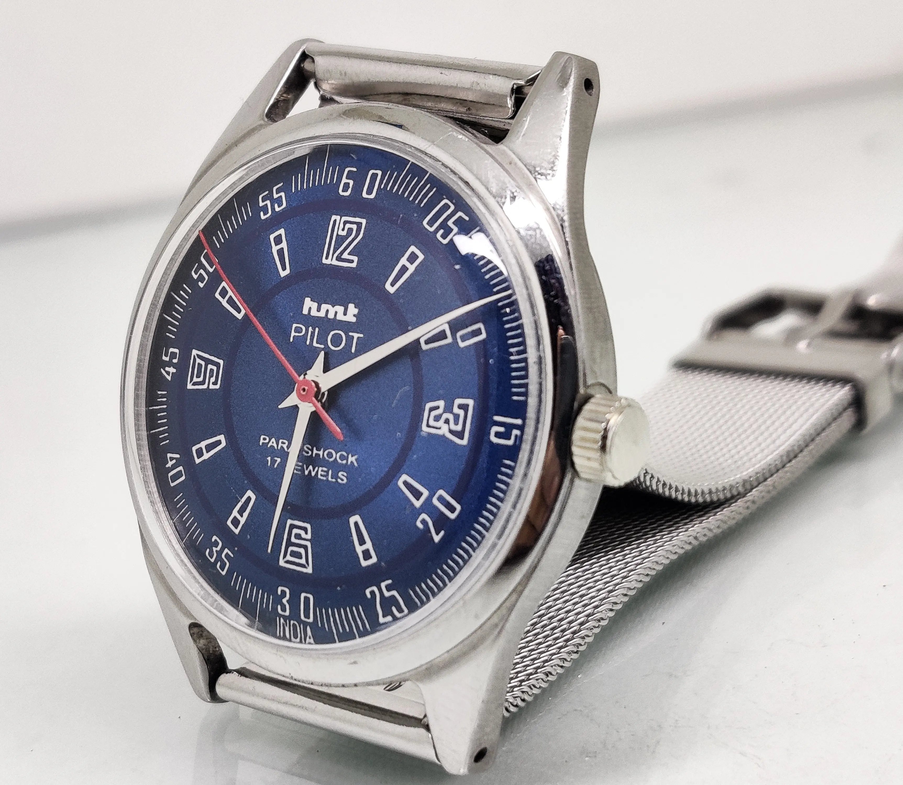 Hmt Pilot Mechanical Handwinding Movement stainless Steel Para Shock 17 Jewels Analog Dial Wrist Watch For Men National Watches