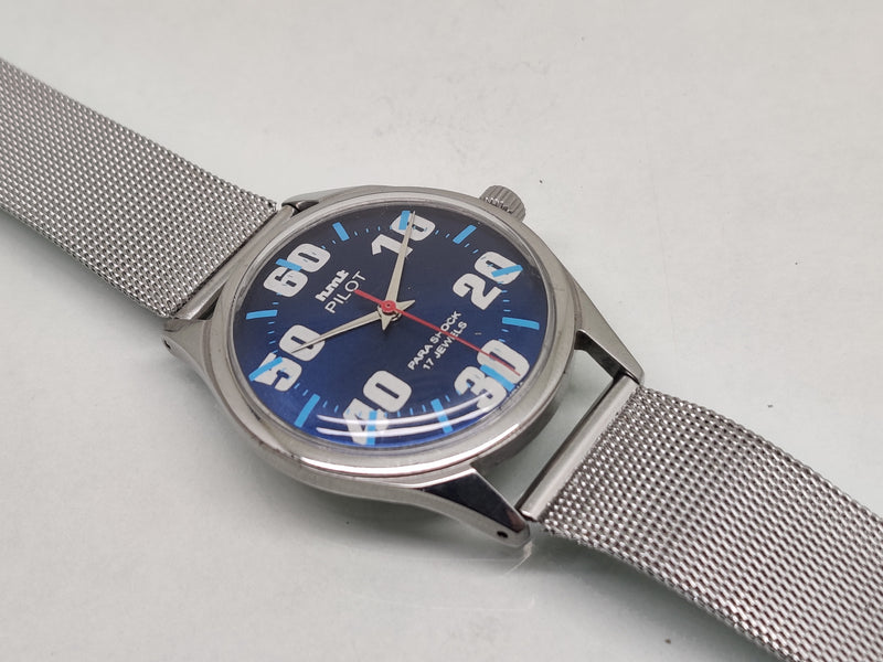 Hmt Pilot Mechanical Handwinding Movement stainless Steel Para Shock 17 Jewels Analog Dial Wrist Watch For Men