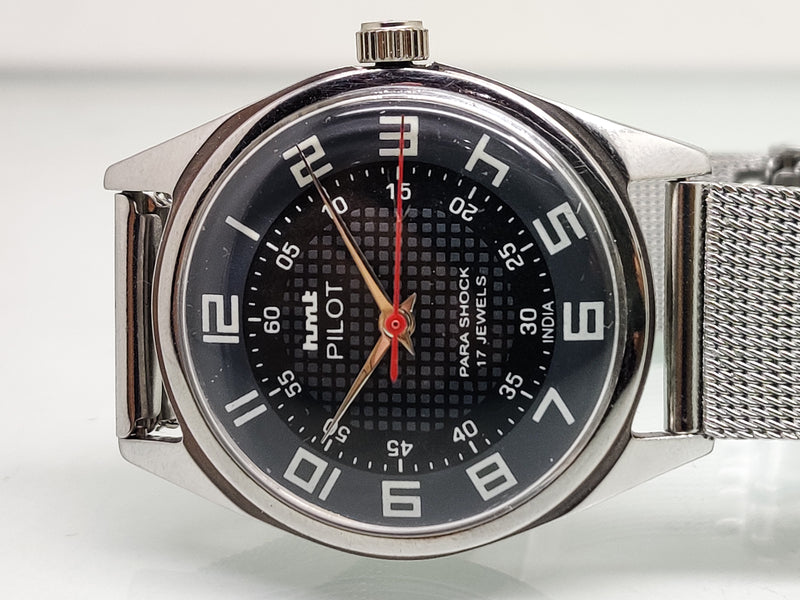 Hmt Pilot Mechanical Handwinding Movement stainless Steel Para Shock 17 Jewels Analog Dial Wrist Watch For Men