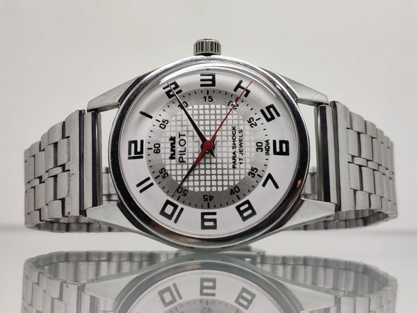 Hmt Pilot Mechanical Handwinding Movement stainless Steel Para Shock 17 Jewels Analog Dial Wrist Watch For Men