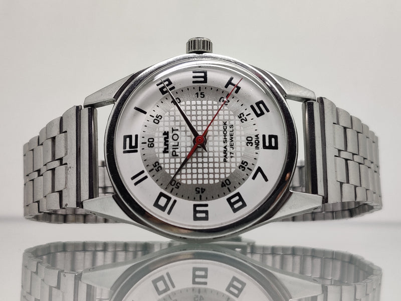 Hmt Pilot Mechanical Handwinding Movement stainless Steel Para Shock 17 Jewels Analog Dial Wrist Watch For Men