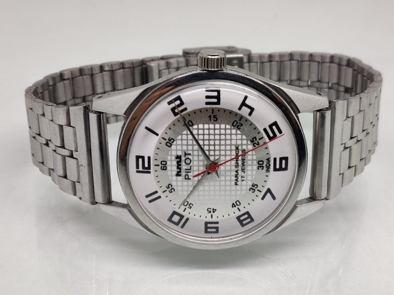 Hmt Pilot Mechanical Handwinding Movement stainless Steel Para Shock 17 Jewels Analog Dial Wrist Watch For Men