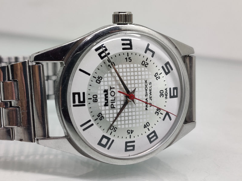 Hmt Pilot Mechanical Handwinding Movement stainless Steel Para Shock 17 Jewels Analog Dial Wrist Watch For Men