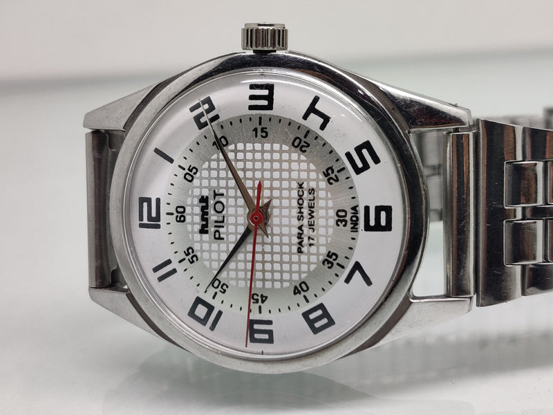 Hmt Pilot Mechanical Handwinding Movement stainless Steel Para Shock 17 Jewels Analog Dial Wrist Watch For Men