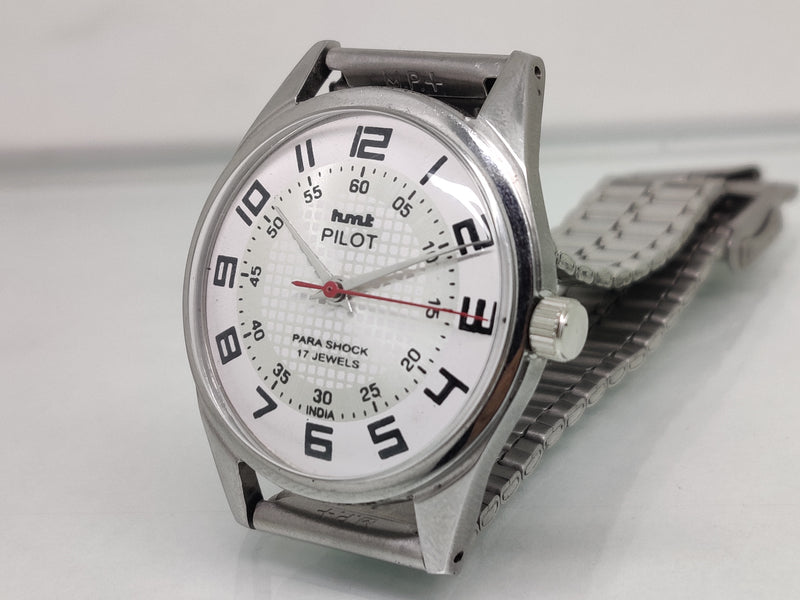 Hmt Pilot Mechanical Handwinding Movement stainless Steel Para Shock 17 Jewels Analog Dial Wrist Watch For Men