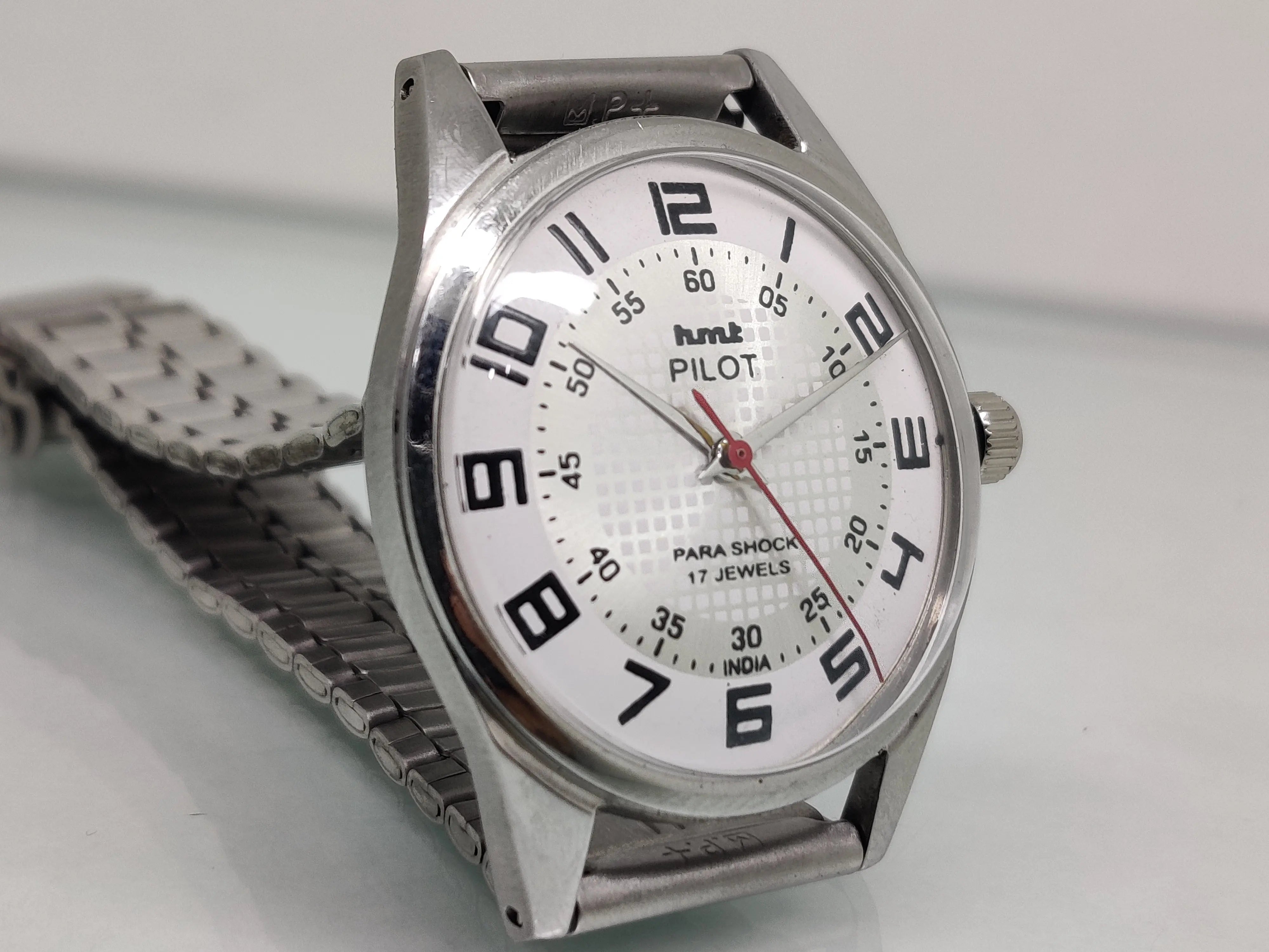 Hmt Pilot Mechanical Handwinding Movement stainless Steel Para Shock 17 Jewels Analog Dial Wrist Watch For Men National Watches