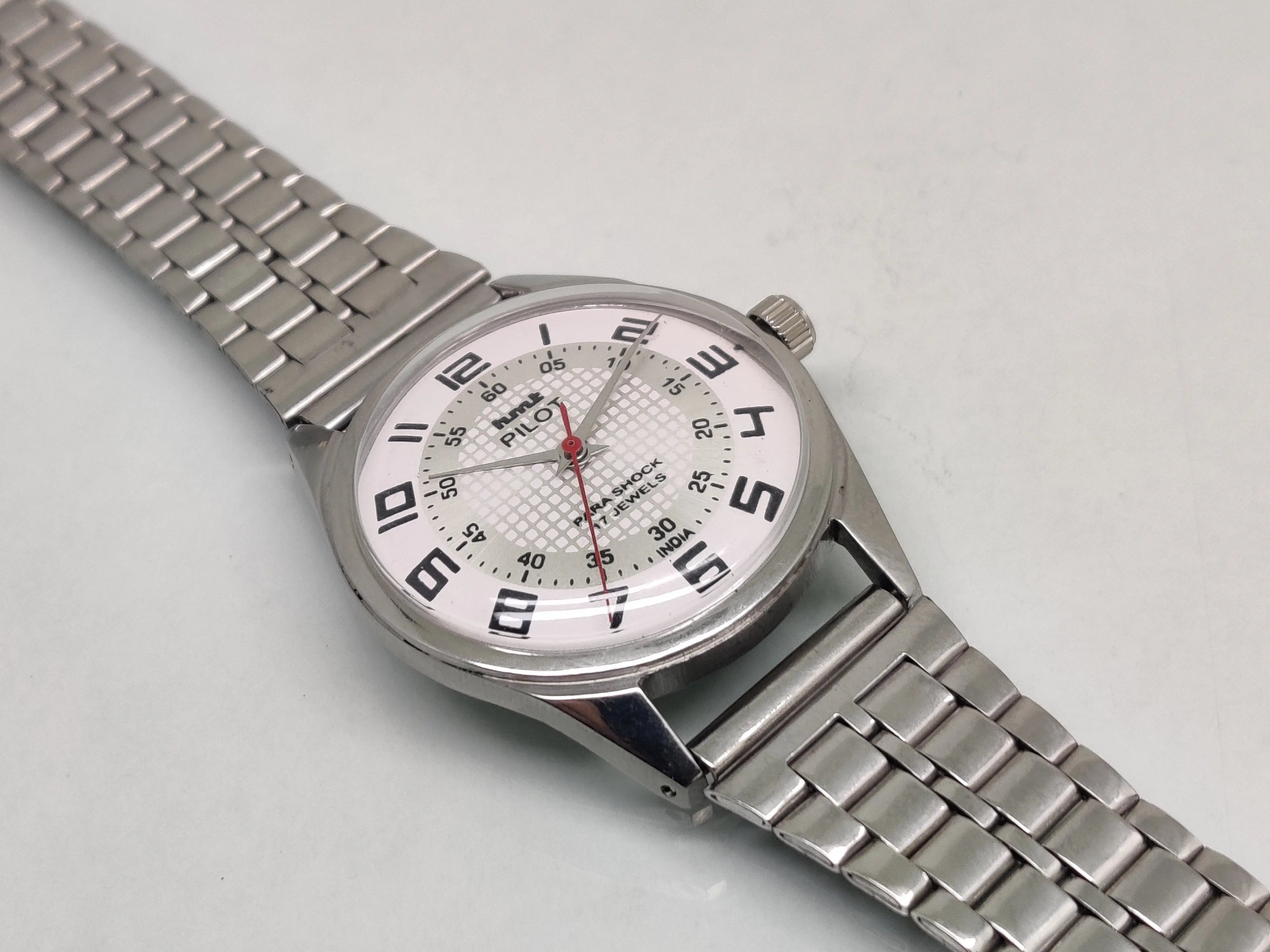 Hmt Pilot Mechanical Handwinding Movement stainless Steel Para Shock 17 Jewels Analog Dial Wrist Watch For Men National Watches