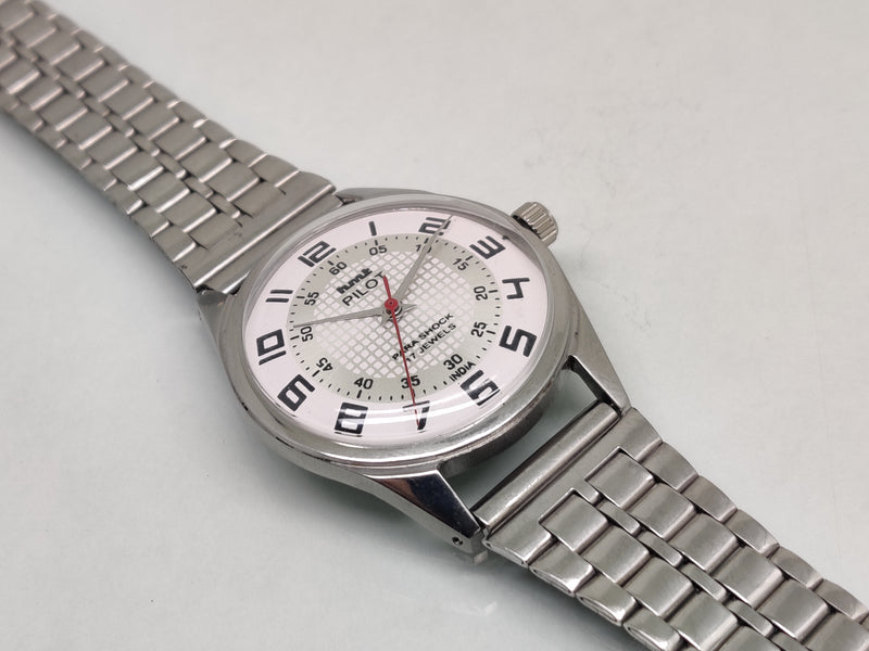 Hmt Pilot Mechanical Handwinding Movement stainless Steel Para Shock 17 Jewels Analog Dial Wrist Watch For Men