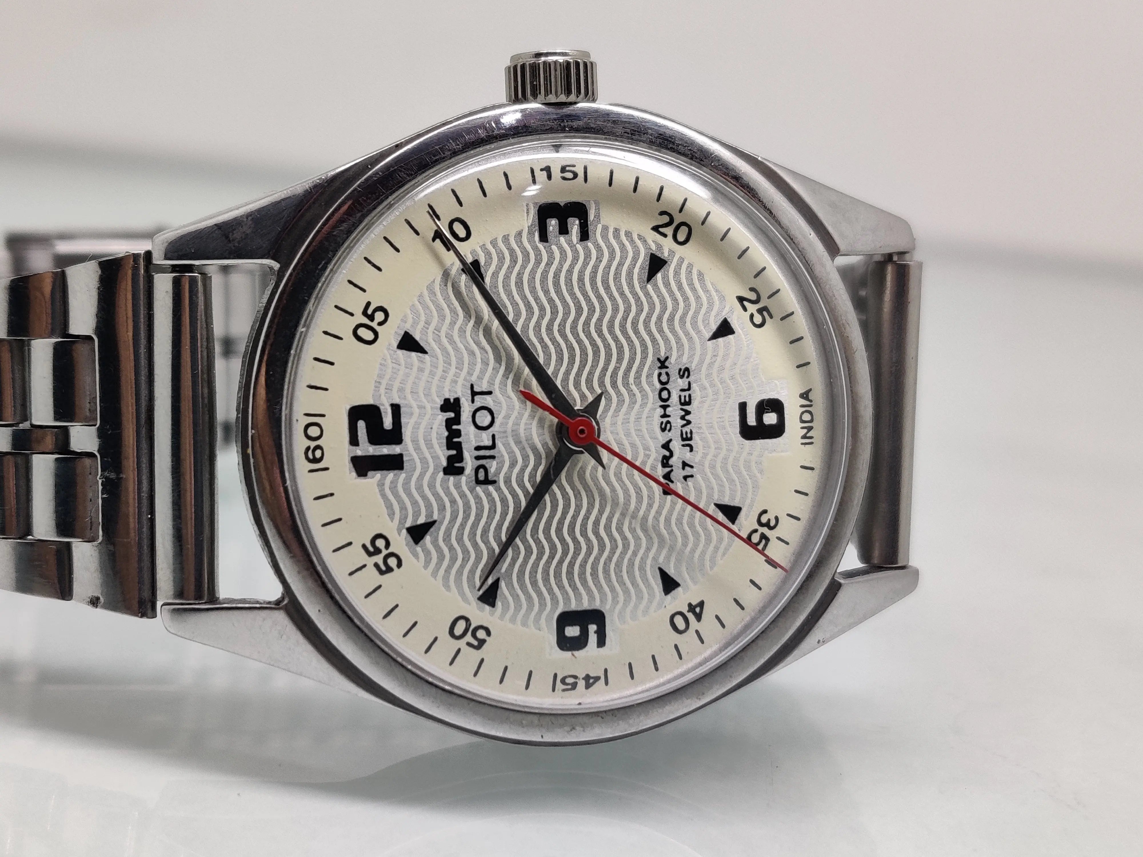 Hmt Pilot Mechanical Handwinding Movement stainless Steel Para Shock 17 Jewels Analog Dial Wrist Watch For Men National Watches