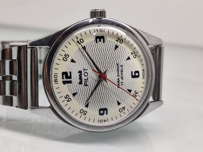 Hmt Pilot Mechanical Handwinding Movement stainless Steel Para Shock 17 Jewels Analog Dial Wrist Watch For Men