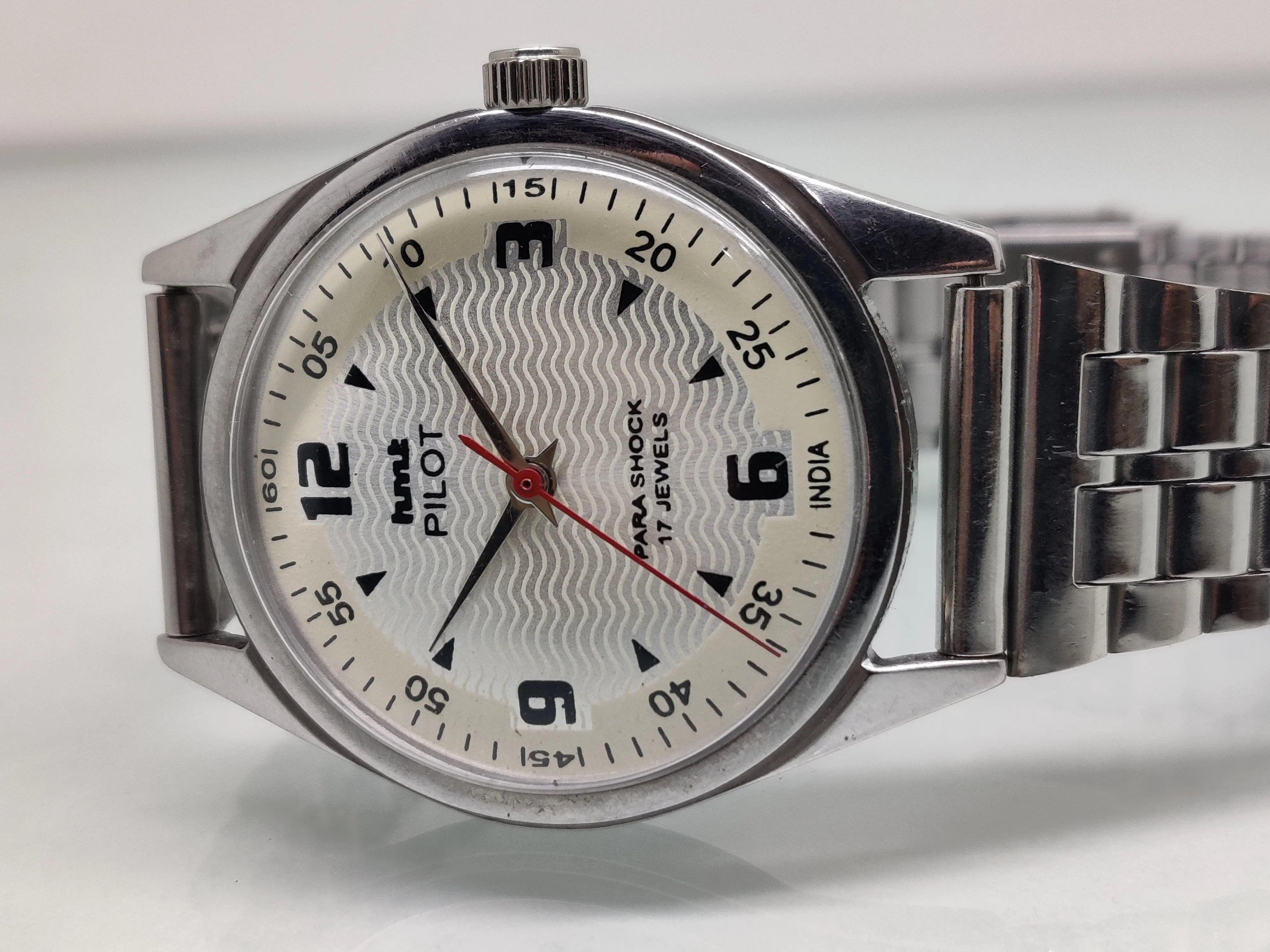 Hmt Pilot Mechanical Handwinding Movement stainless Steel Para Shock 17 Jewels Analog Dial Wrist Watch For Men National Watches