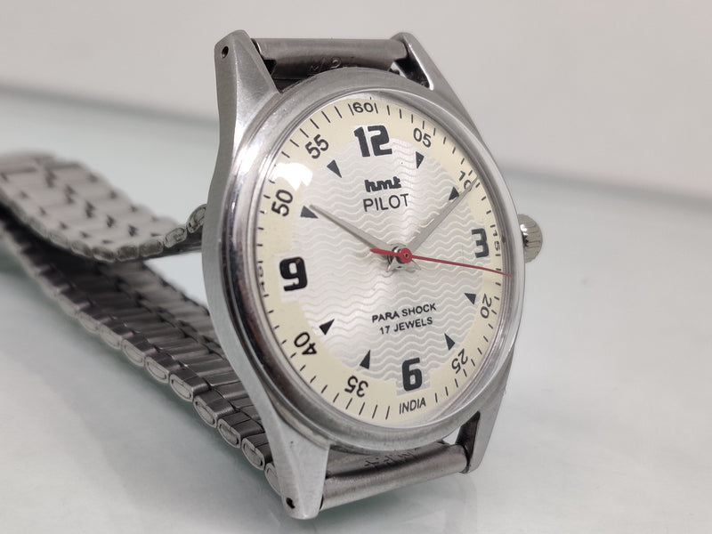 Hmt Pilot Mechanical Handwinding Movement stainless Steel Para Shock 17 Jewels Analog Dial Wrist Watch For Men