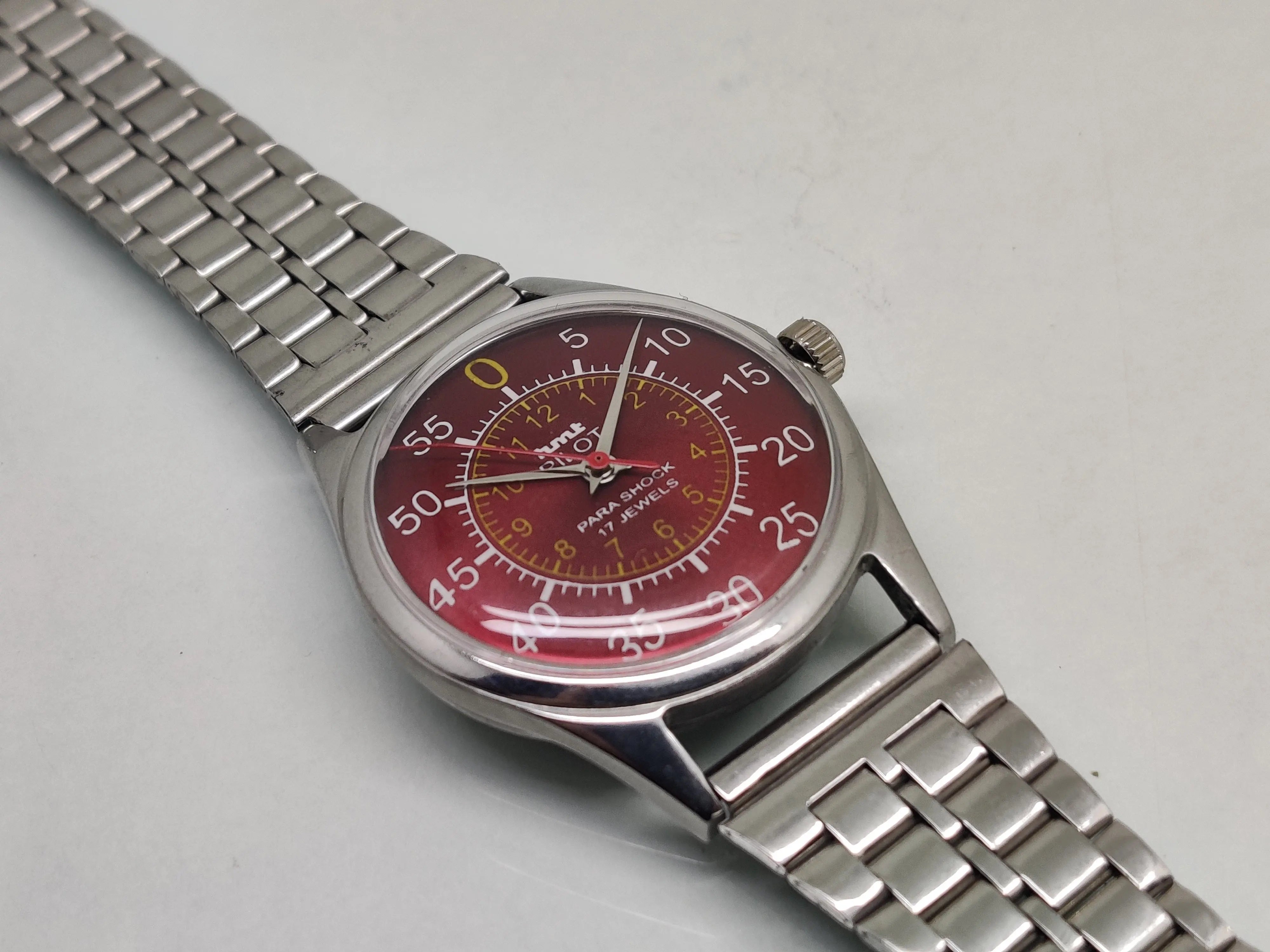 Hmt Pilot Mechanical Handwinding Movement stainless Steel Para Shock 17 Jewels Analog Dial Wrist Watch For Men National Watches