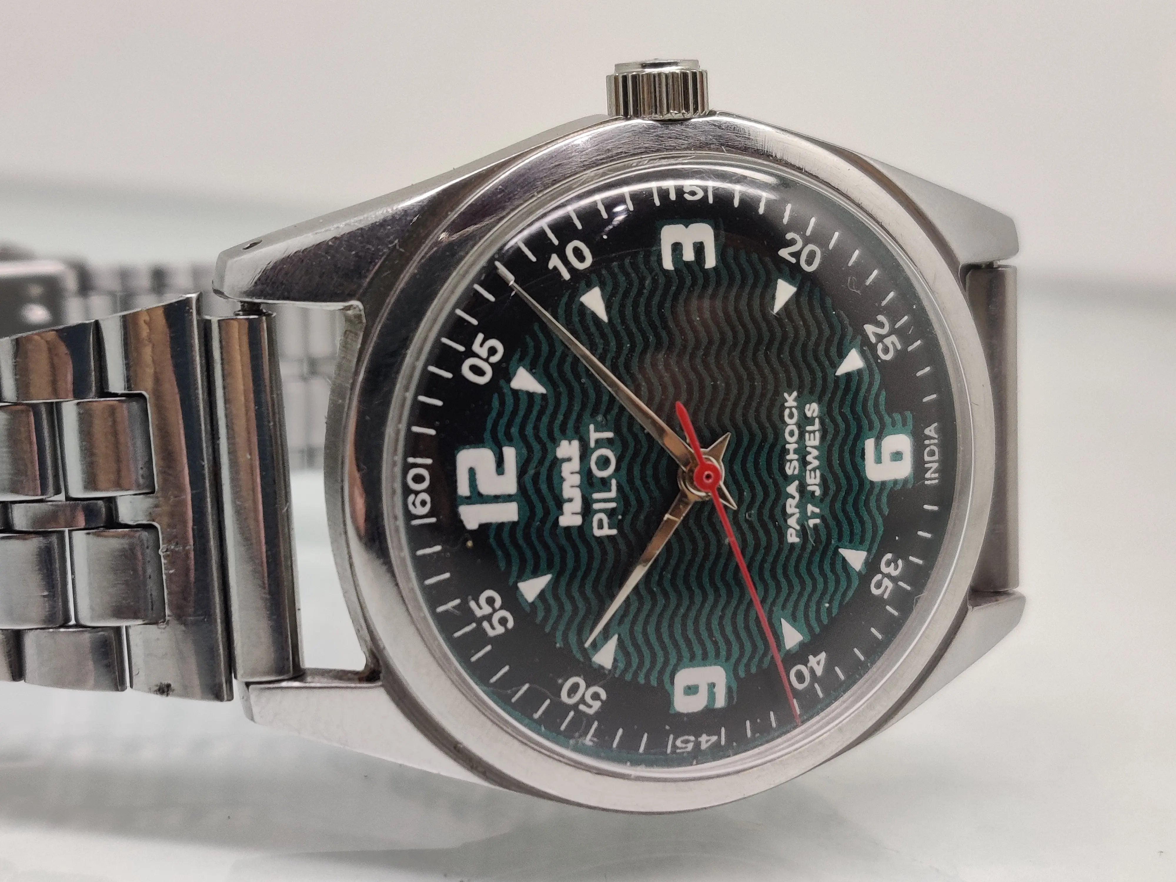 Hmt Pilot Mechanical Handwinding Movement stainless Steel Para Shock 17 Jewels Analog Dial Wrist Watch For Men National Watches