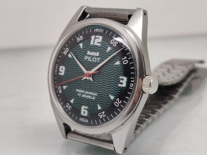 Hmt Pilot Mechanical Handwinding Movement stainless Steel Para Shock 17 Jewels Analog Dial Wrist Watch For Men