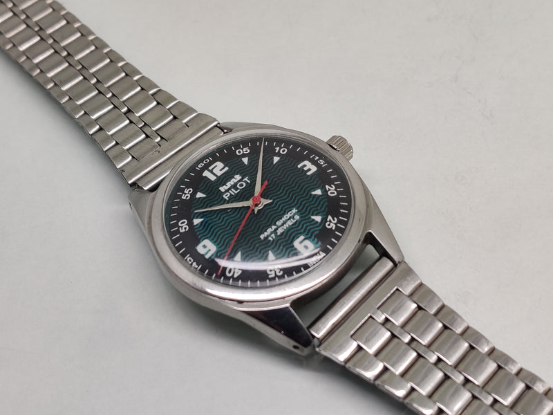 Hmt Pilot Mechanical Handwinding Movement stainless Steel Para Shock 17 Jewels Analog Dial Wrist Watch For Men