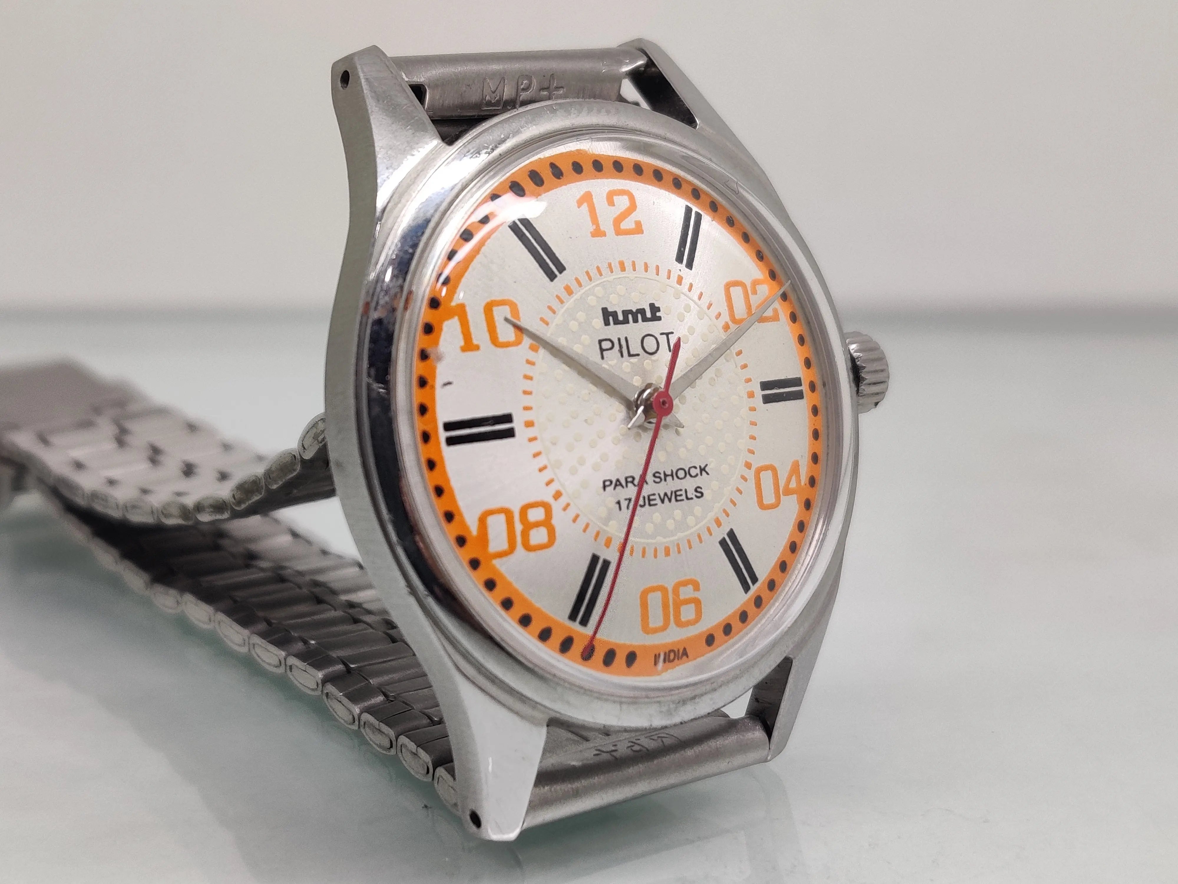 Hmt Pilot Mechanical Handwinding Movement stainless Steel Para Shock 17 Jewels Analog Dial Wrist Watch For Men National Watches