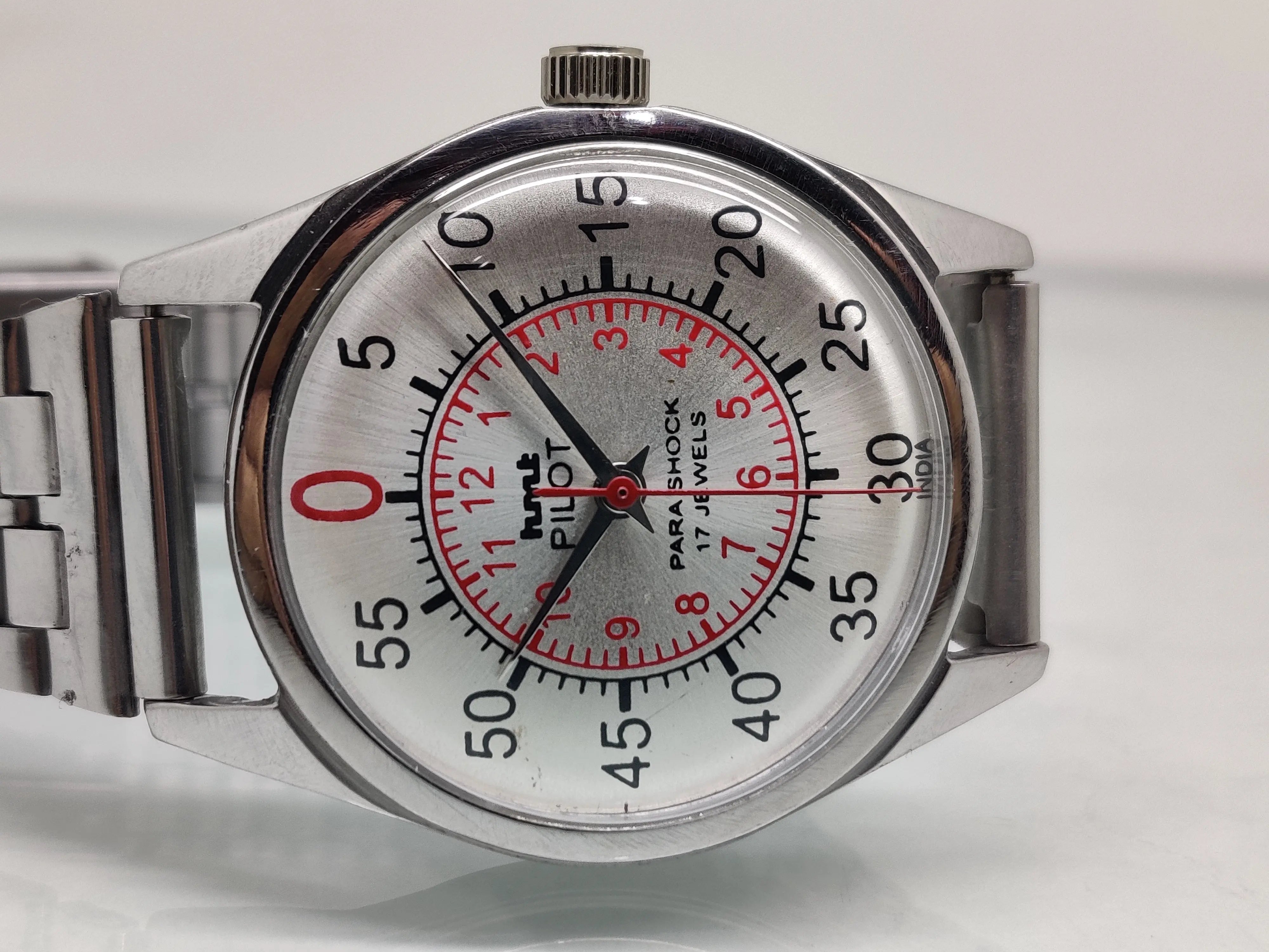 Hmt Pilot Mechanical Handwinding Movement stainless Steel Para Shock 17 Jewels Analog Dial Wrist Watch For Men National Watches