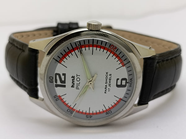 Hmt Pilot Mechanical Handwinding Movement stainless Steel Para Shock 17 Jewels Analog Dial Wrist Watch For Men