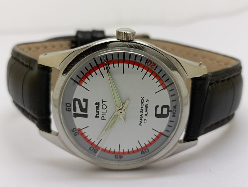 Hmt Pilot Mechanical Handwinding Movement stainless Steel Para Shock 17 Jewels Analog Dial Wrist Watch For Men