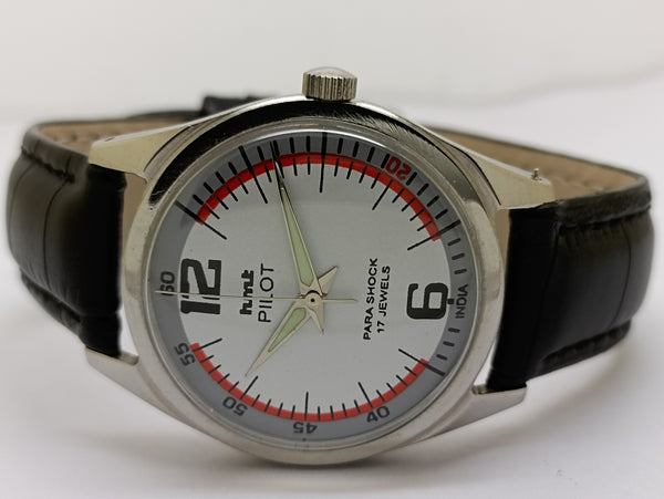 Hmt Pilot Mechanical Handwinding Movement stainless Steel Para Shock 17 Jewels Analog Dial Wrist Watch For Men