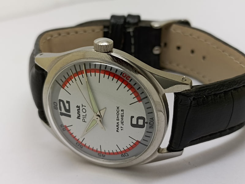 Hmt Pilot Mechanical Handwinding Movement stainless Steel Para Shock 17 Jewels Analog Dial Wrist Watch For Men