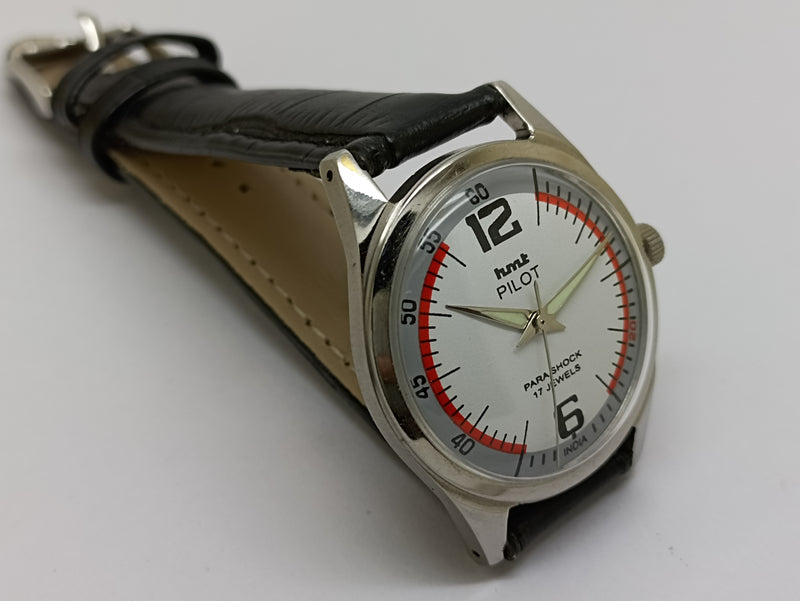 Hmt Pilot Mechanical Handwinding Movement stainless Steel Para Shock 17 Jewels Analog Dial Wrist Watch For Men