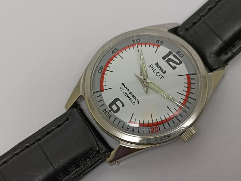 Hmt Pilot Mechanical Handwinding Movement stainless Steel Para Shock 17 Jewels Analog Dial Wrist Watch For Men