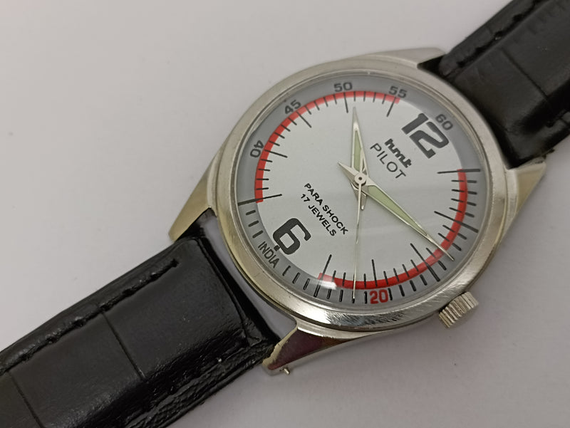 Hmt Pilot Mechanical Handwinding Movement stainless Steel Para Shock 17 Jewels Analog Dial Wrist Watch For Men