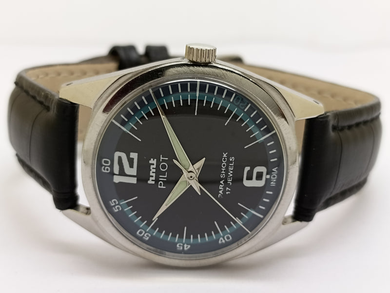 Hmt Pilot Mechanical Handwinding Movement stainless Steel Para Shock 17 Jewels Analog Dial Wrist Watch For Men