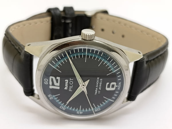 Hmt Pilot Mechanical Handwinding Movement stainless Steel Para Shock 17 Jewels Analog Dial Wrist Watch For Men
