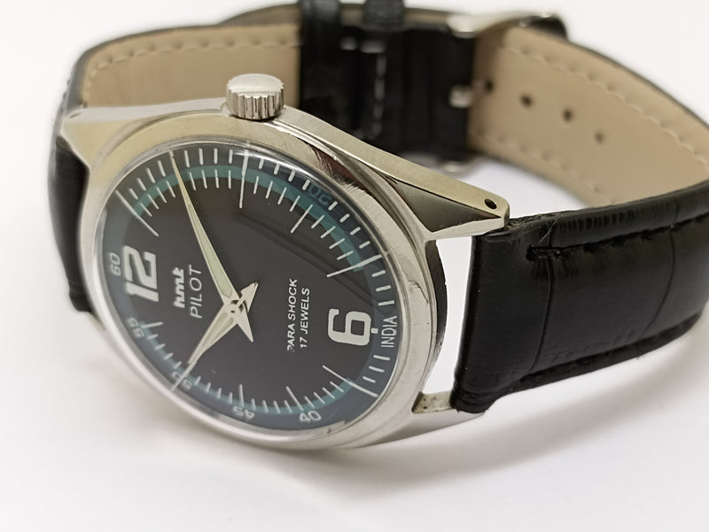 Hmt Pilot Mechanical Handwinding Movement stainless Steel Para Shock 17 Jewels Analog Dial Wrist Watch For Men