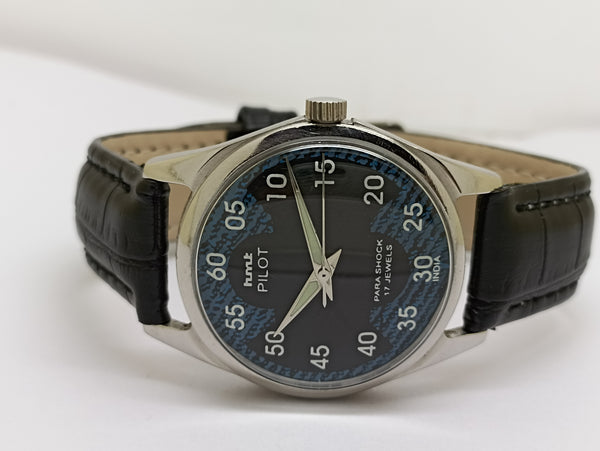 Hmt Pilot Mechanical Handwinding Movement stainless Steel Para Shock 17 Jewels Analog Dial Wrist Watch For Men