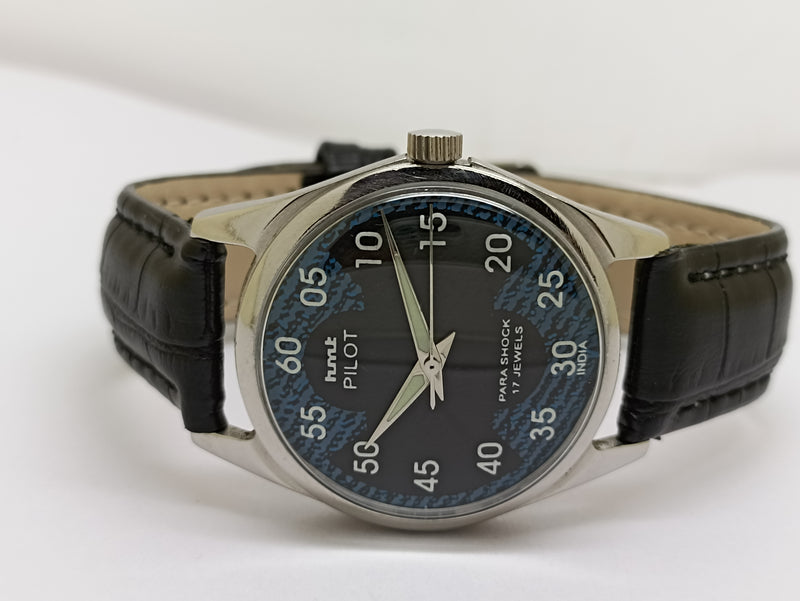 Hmt Pilot Mechanical Handwinding Movement stainless Steel Para Shock 17 Jewels Analog Dial Wrist Watch For Men