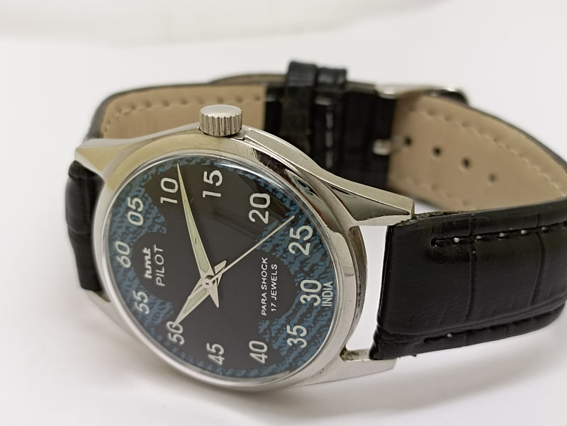 Hmt Pilot Mechanical Handwinding Movement stainless Steel Para Shock 17 Jewels Analog Dial Wrist Watch For Men