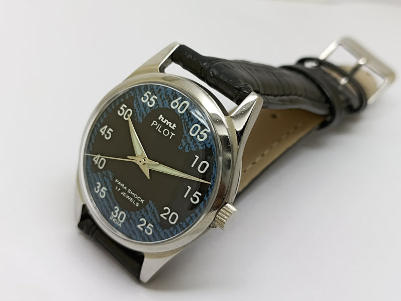 Hmt Pilot Mechanical Handwinding Movement stainless Steel Para Shock 17 Jewels Analog Dial Wrist Watch For Men
