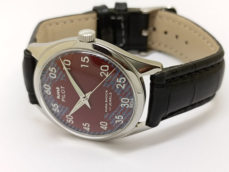 Hmt Pilot Mechanical Handwinding Movement stainless Steel Para Shock 17 Jewels Analog Dial Wrist Watch For Men