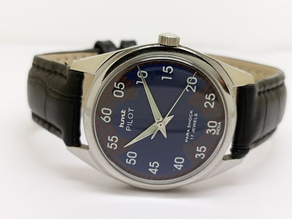 Hmt Pilot Mechanical Handwinding Movement stainless Steel Para Shock 17 Jewels Analog Dial Wrist Watch For Men
